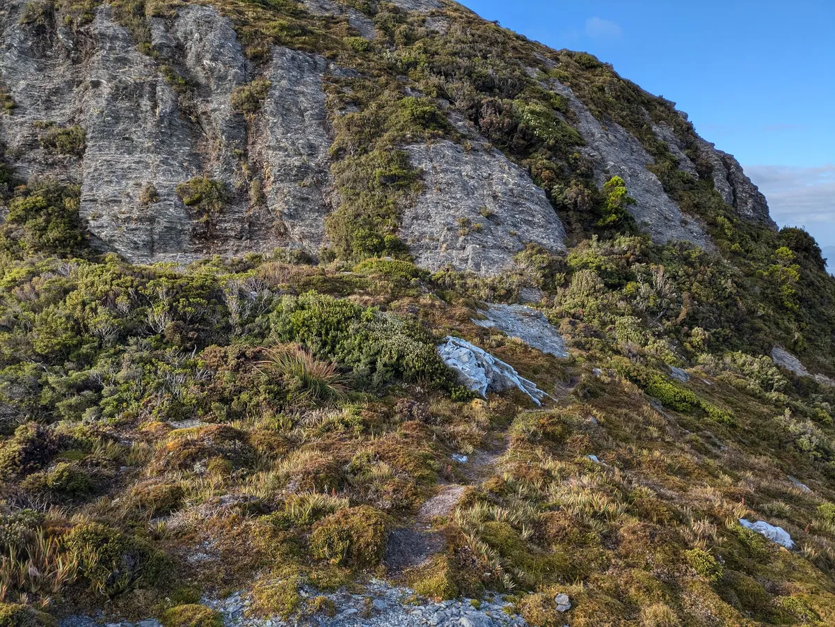 Sente menant à une dalle rocheuse