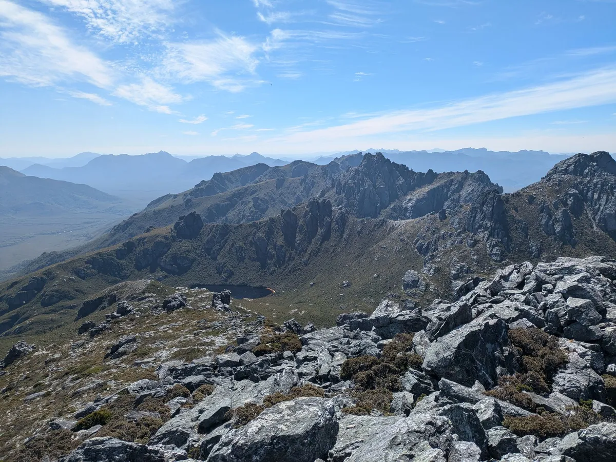 Vue sur la partie Nord des Western Arthurs