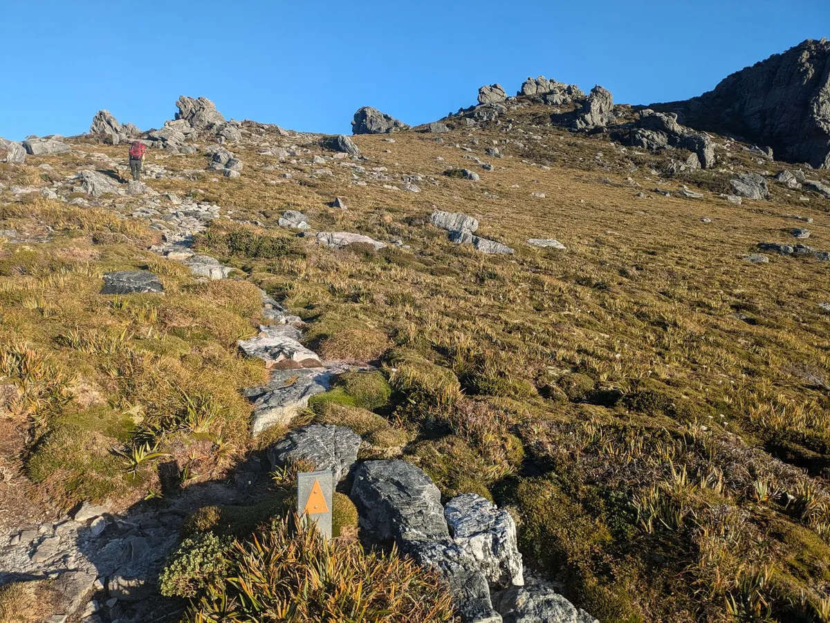 Sentier pavé de roches